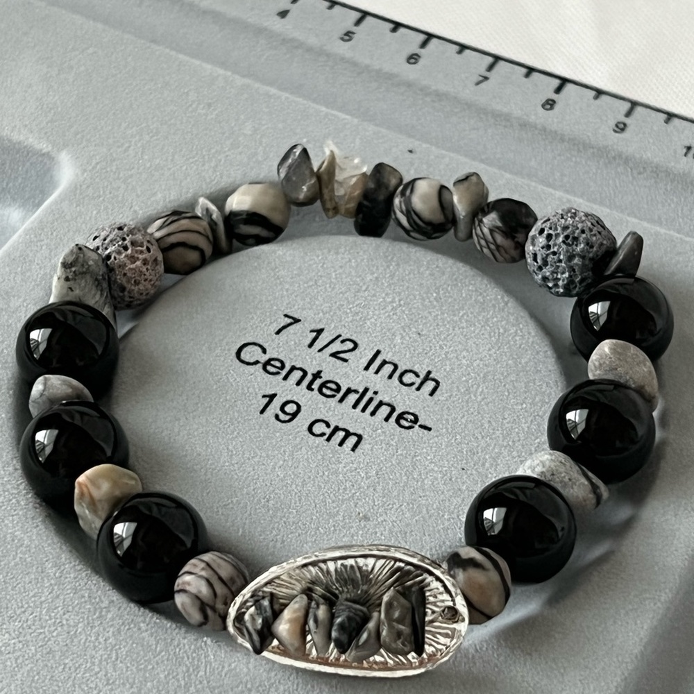 Black Jasper Bracelet Fathers Day Unisex Mothers Day Graduation Grandparents Day